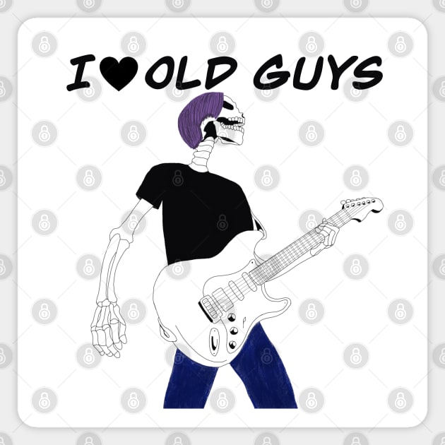 I 🖤 Old Guys Sticker by Hannah Carter Art